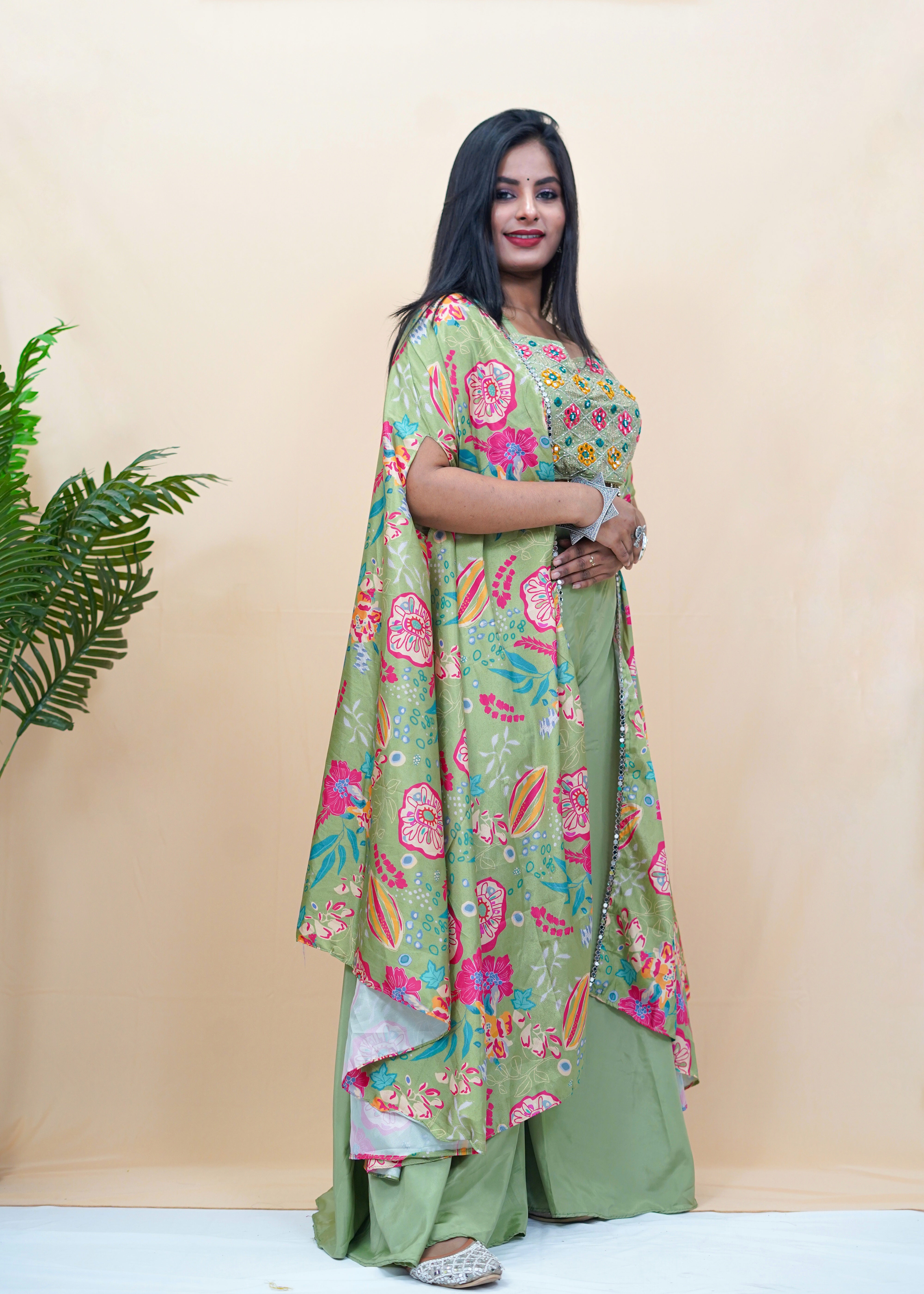 Olive Green Shrug Set