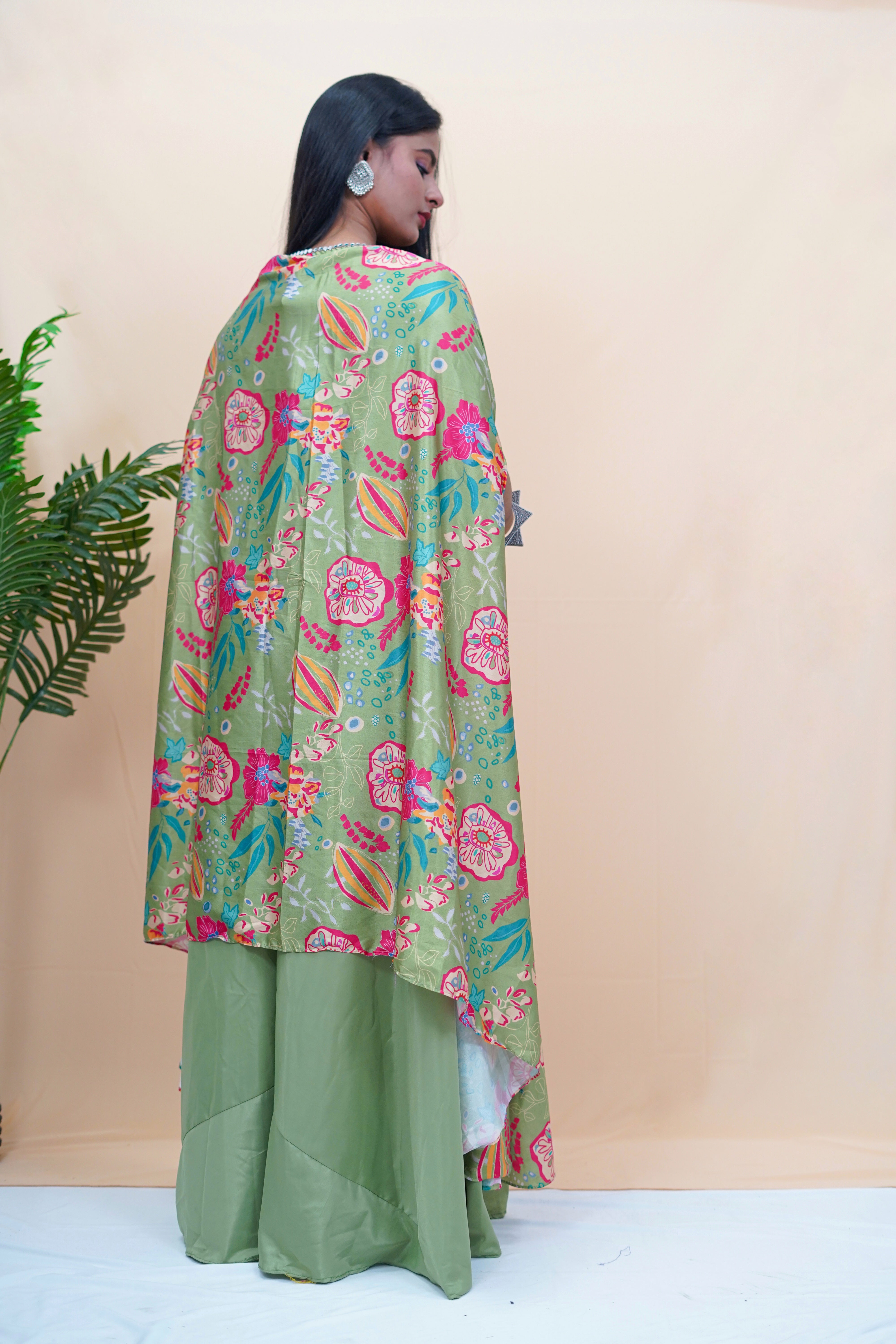 Olive Green Shrug Set