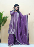 Heavy Zari Work Partywear Sharara Set