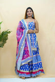 Navy Blue Printed Cotton Sharara Set
