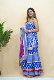 Navy Blue Printed Cotton Sharara Set
