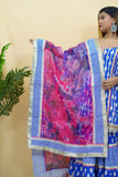 Navy Blue Printed Cotton Sharara Set