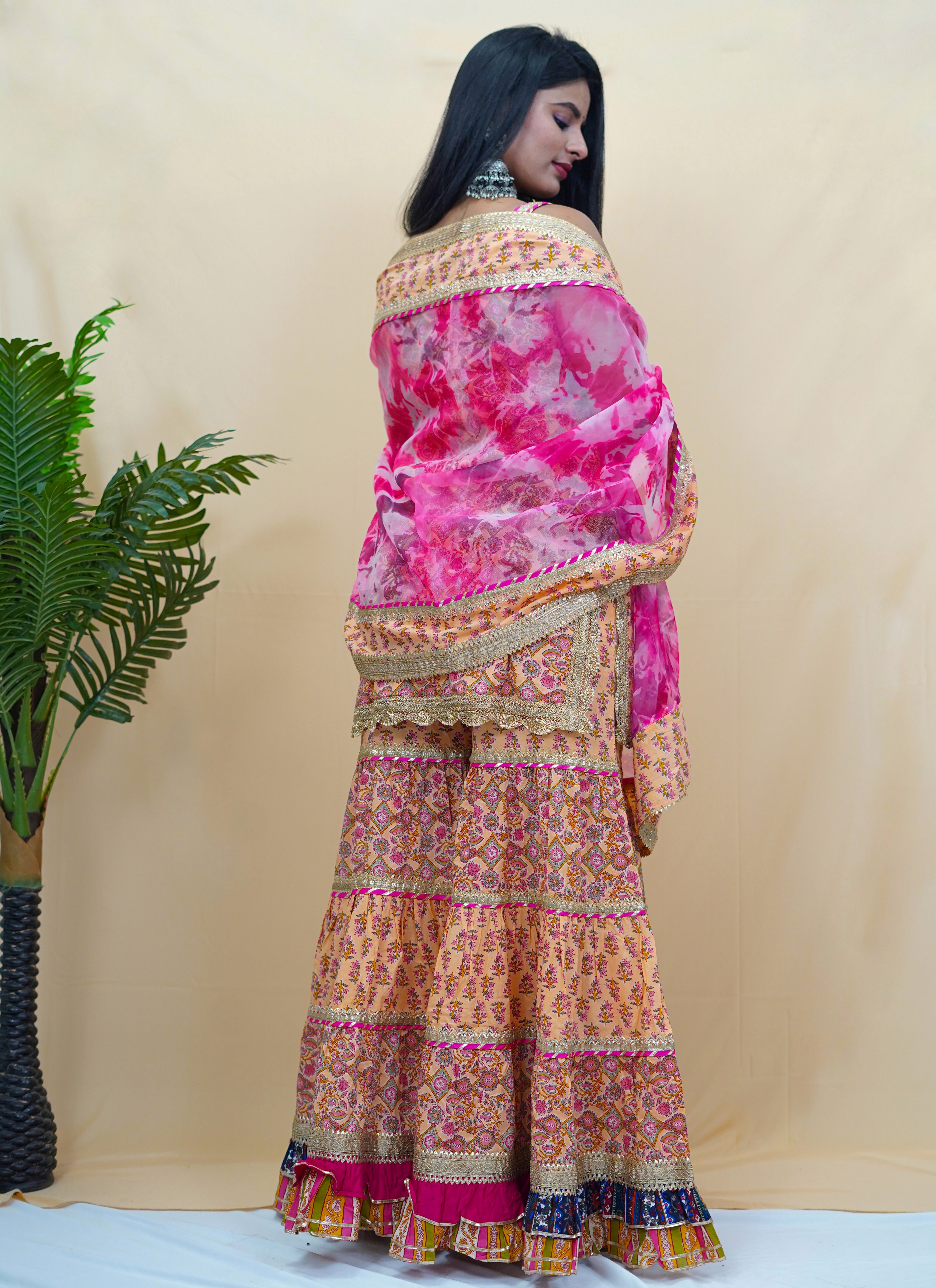 Multicolour Cotton Printed Sharara Set