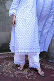 Netraa Cotton Sree Navy Kurta With Mulmul Cotton Palazzo & Dupatta