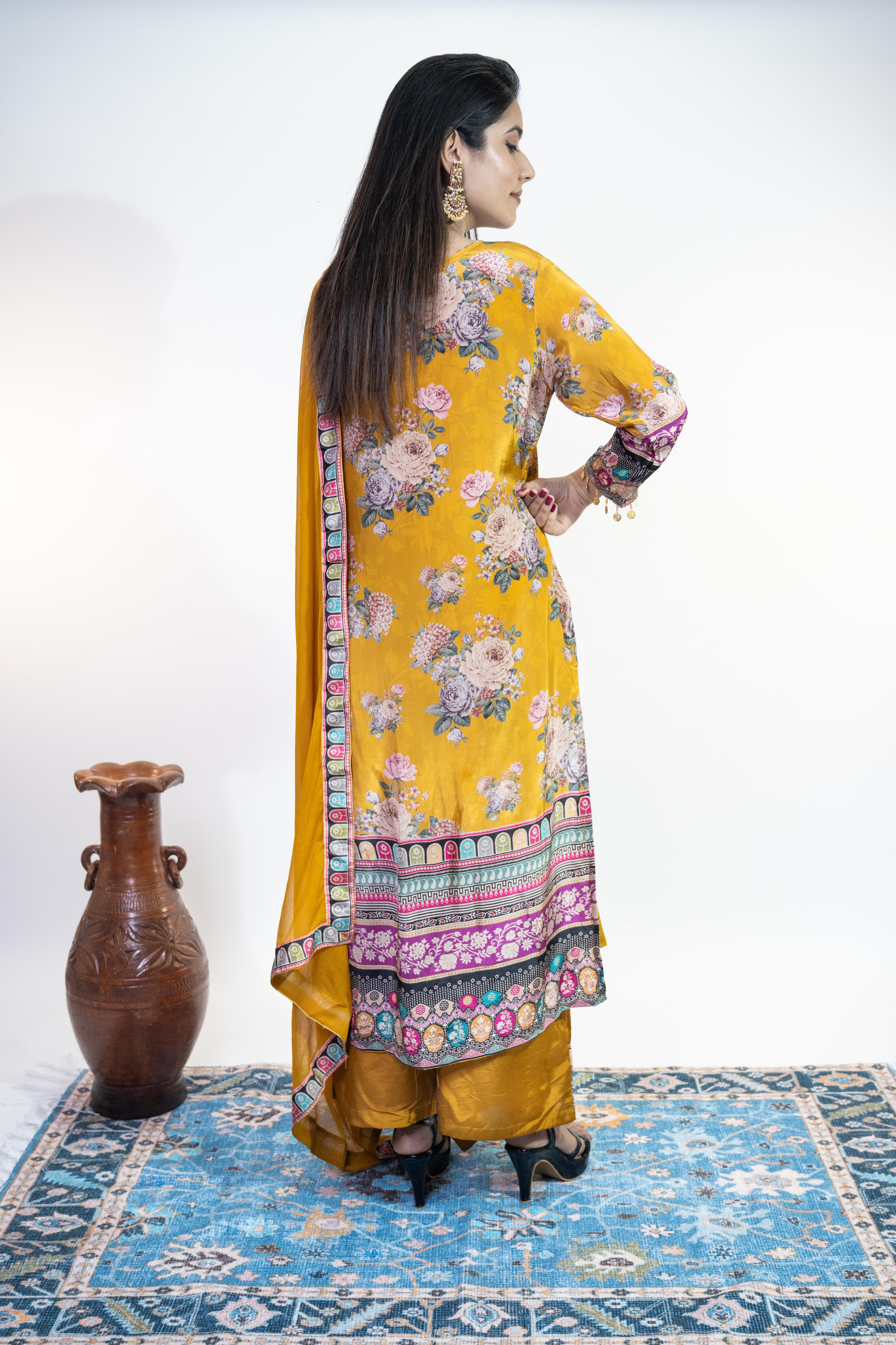 Luxe Partywear Crepe Suit Set