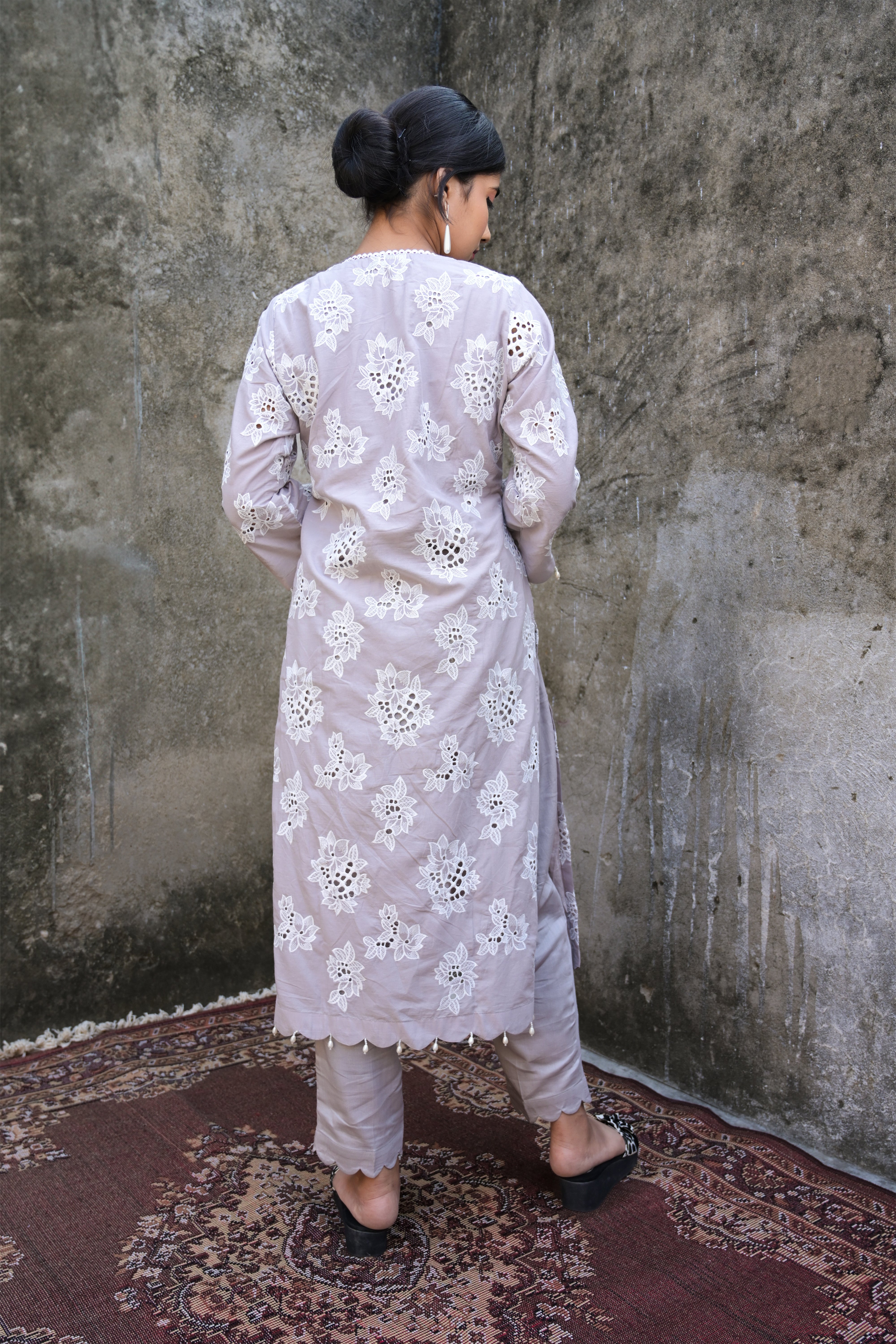 Keesa Grey Premium Cutwork Suit