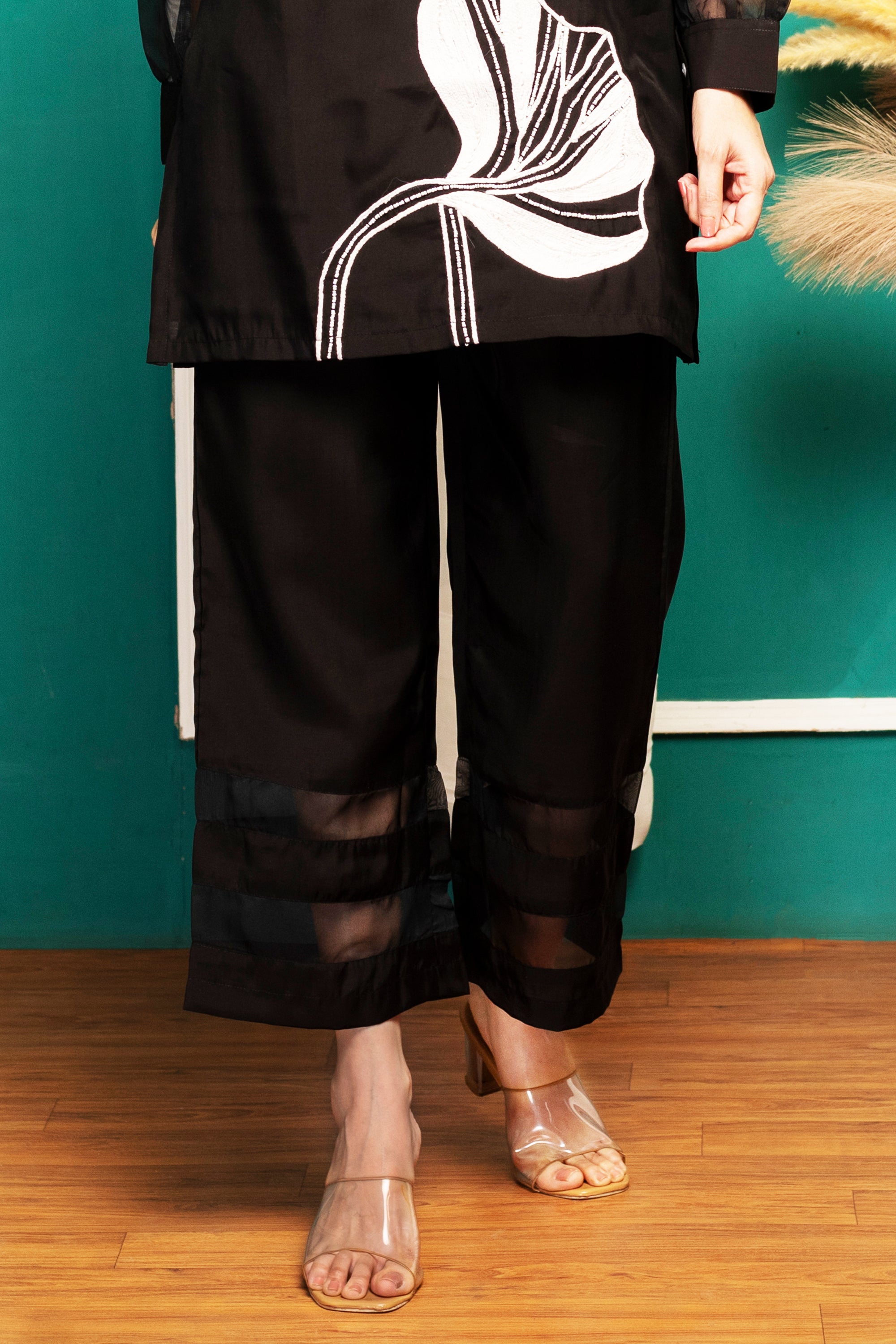 Black Rayon Co-Ord Set