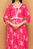 Serene Pink Embroidered Semi-Frock Suit