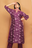 Sahina Purple Crepe Contrast Floral Suit Set