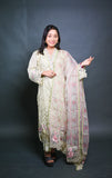 Embroidered Peach Pink Chiffon Suit with Organza Dupatta