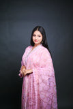 Embroidered Peach Pink Chiffon Suit with Organza Dupatta