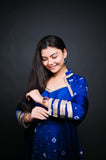 Royal Blue Bandhani Anarkali Set with Dupatta