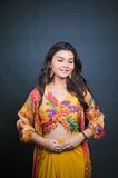 Yellow Embroidered Indo-Western Three-Piece Set