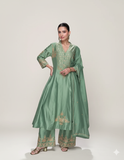 Elegant Premium Silk Embroidered Ensemble Suit Set