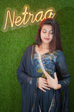 Pure Chinon Zari Work Navy Blue Suit Set
