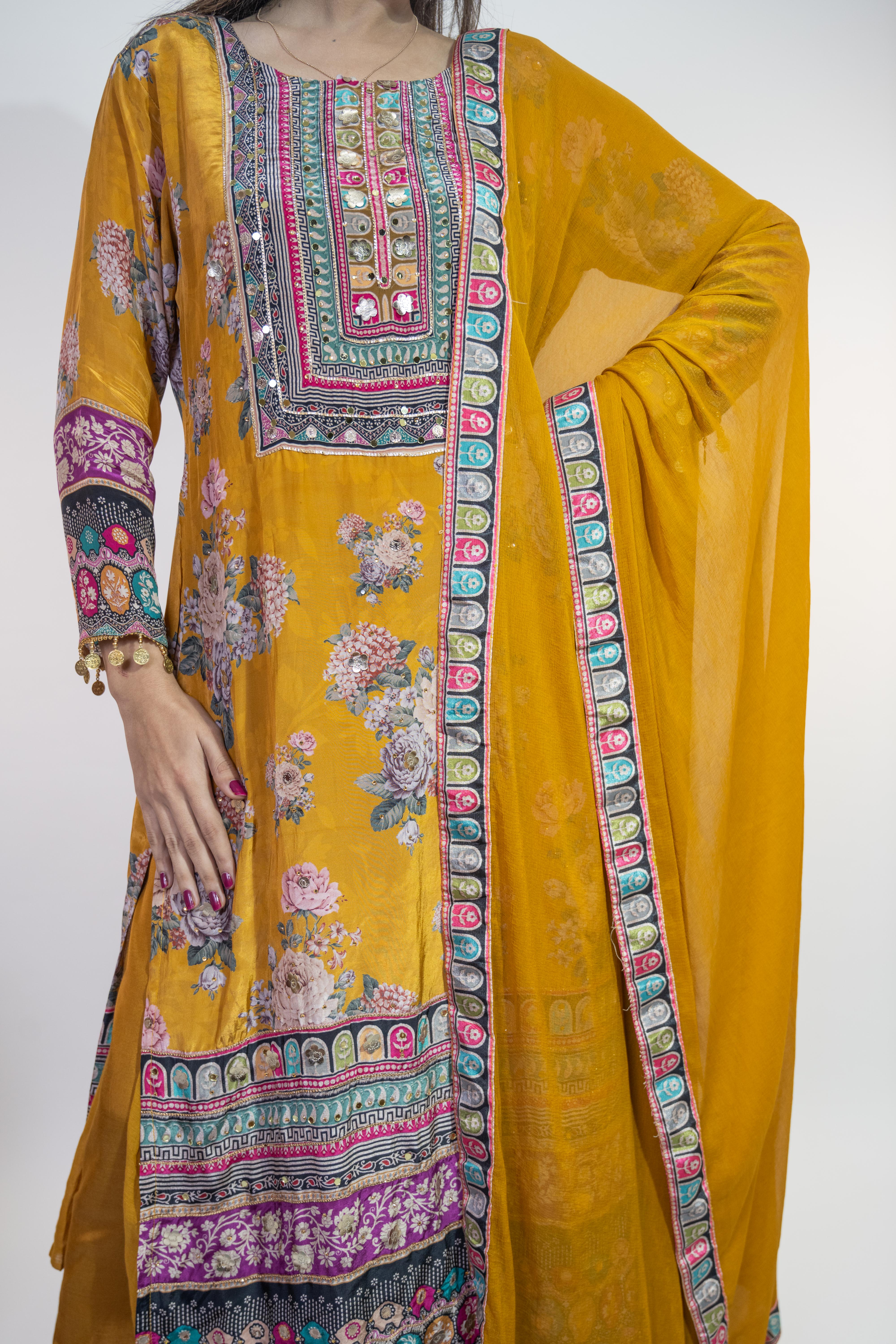 Luxe Partywear Crepe Suit Set