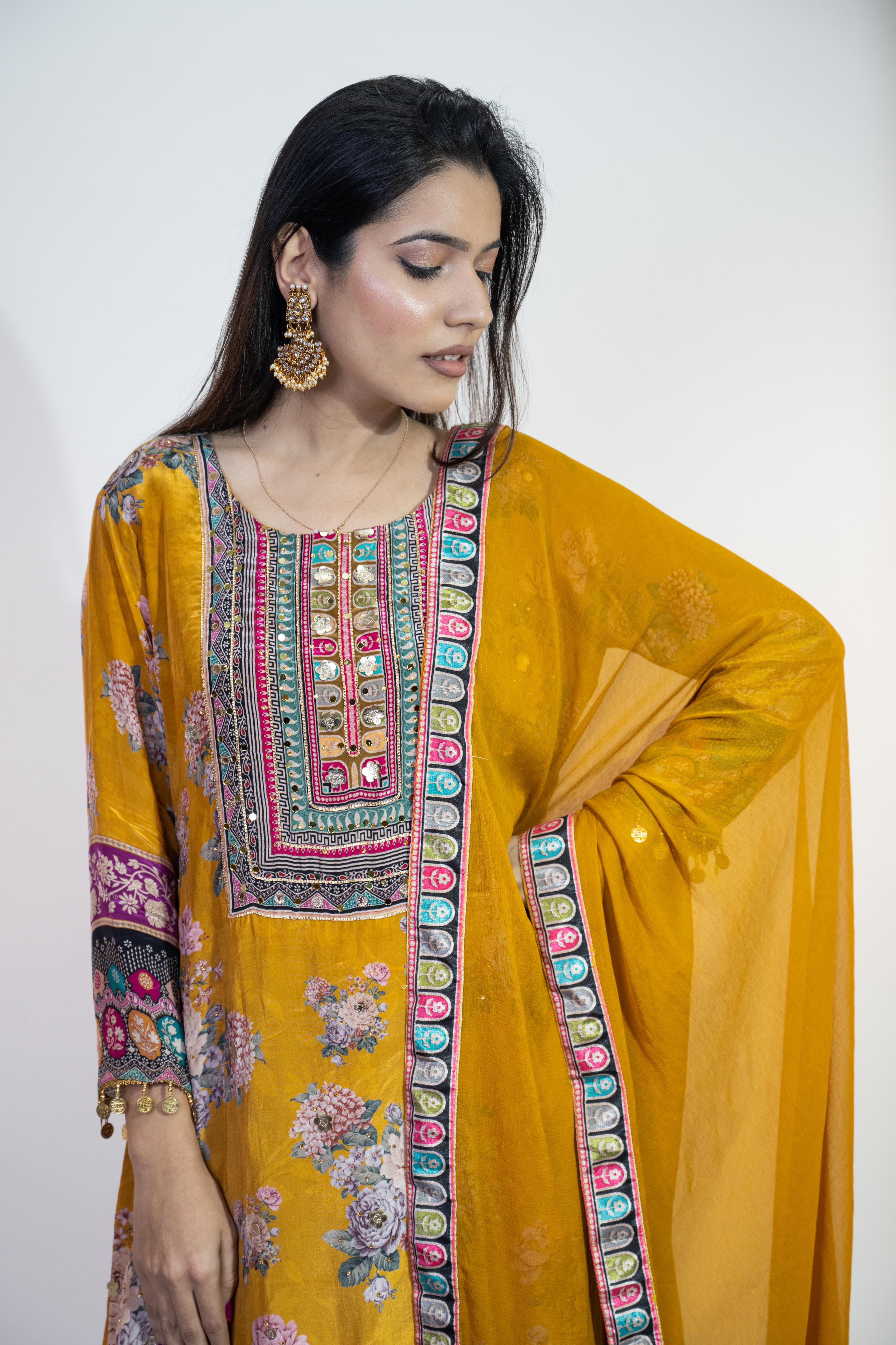 Luxe Partywear Crepe Suit Set