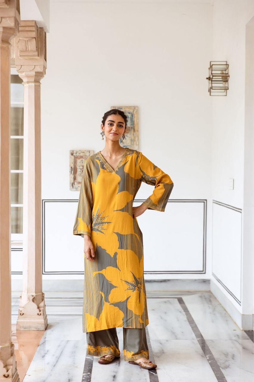 Digital Print with Handwork Palazzo Set