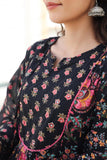 Netraa Black Printed Cotton Suit Set
