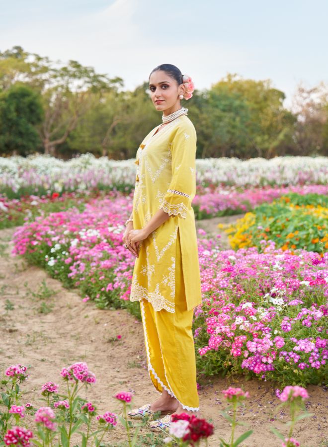 Premium Cotton Schiffle Cutwork  Co-Ord Set